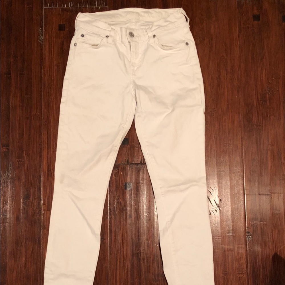 7 for all mankind white denim pants